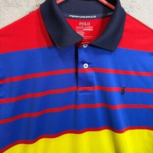 Polo Ralph Lauren Performance Youth XL‎ Striped Short Sleeve Shirt